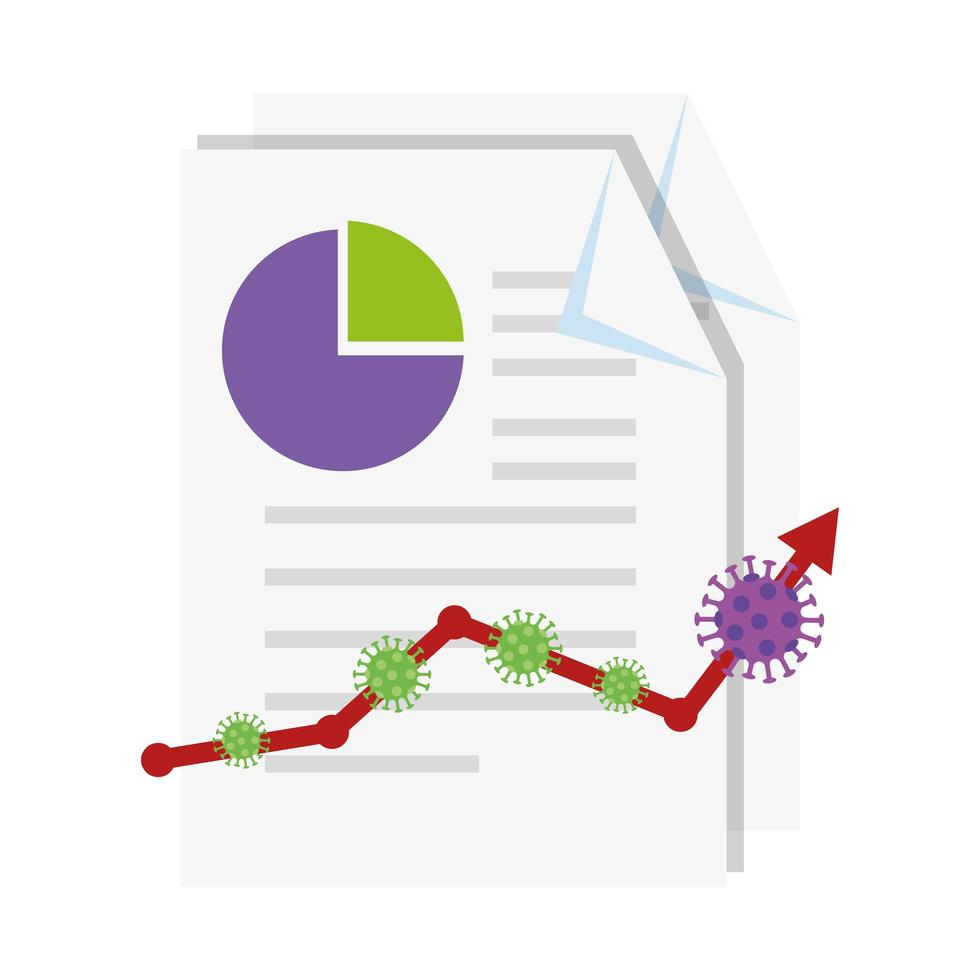 stock market variation by covid 19 infographic in document vector