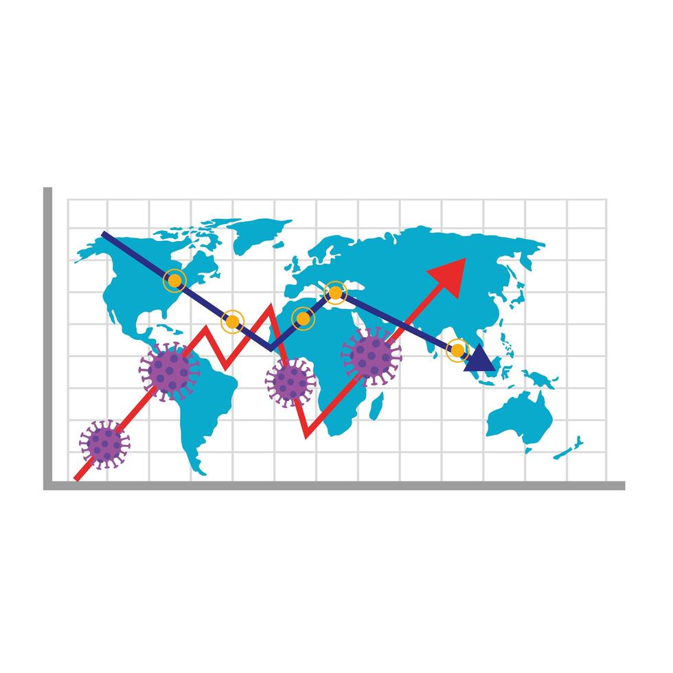 infographic of stock market variation by covid 19 vector