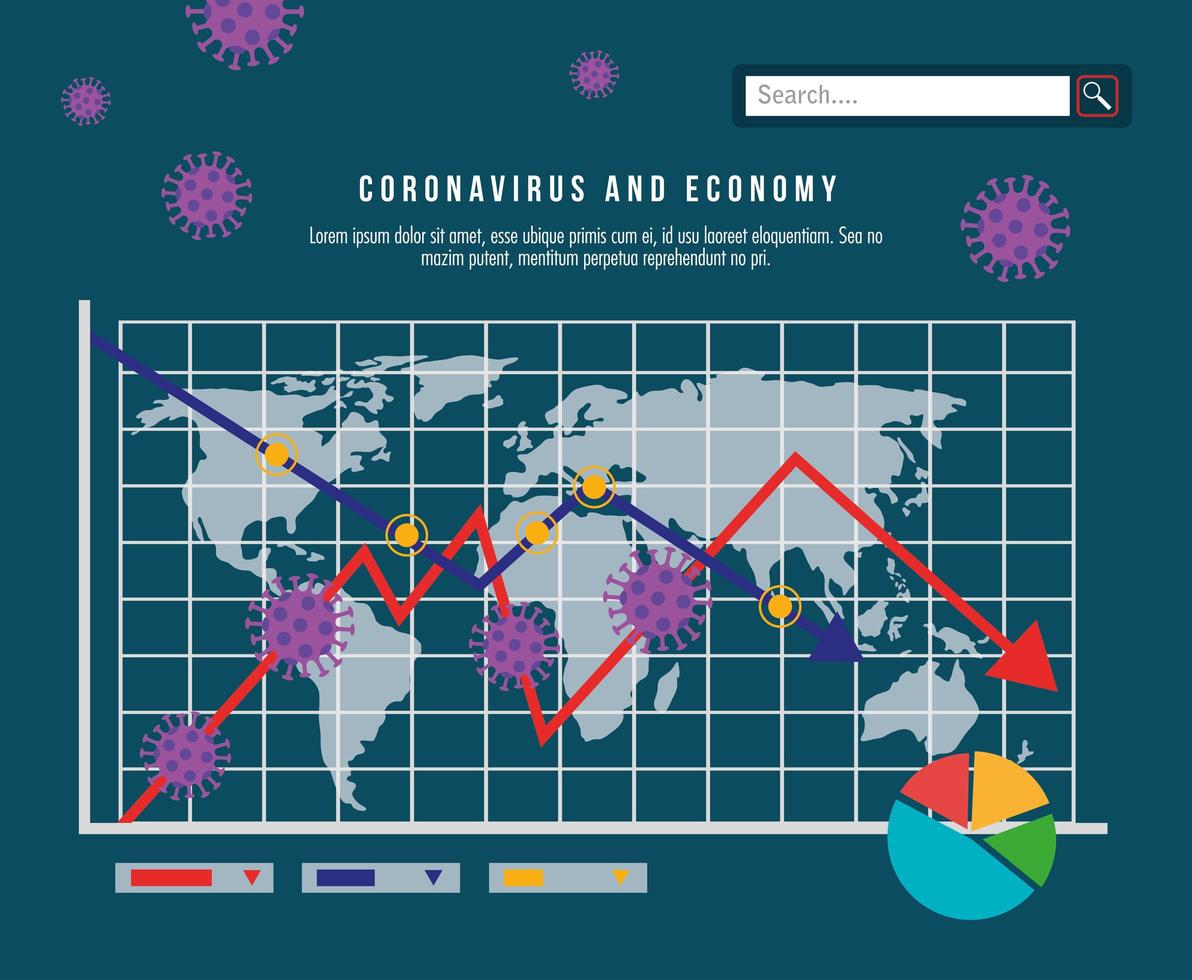 infografía del impacto económico por covid 19 vector