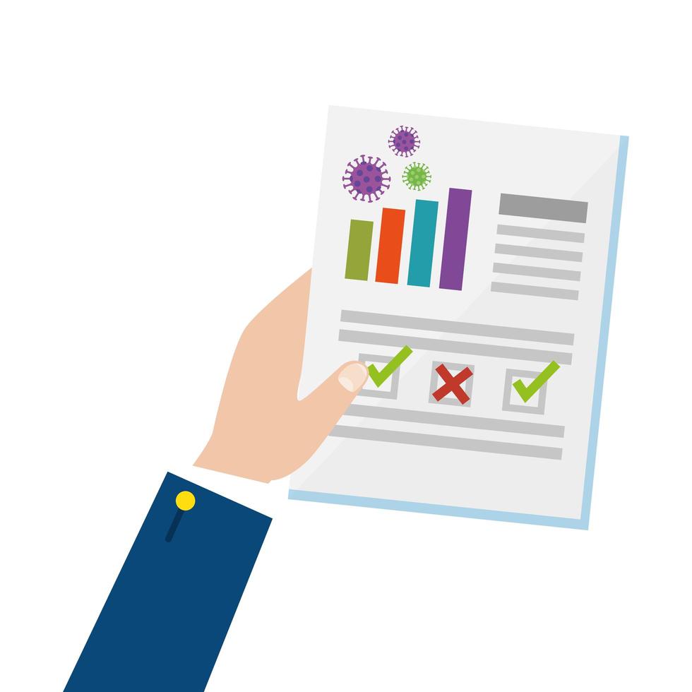 stock market variation by covid 19 infographic in document vector