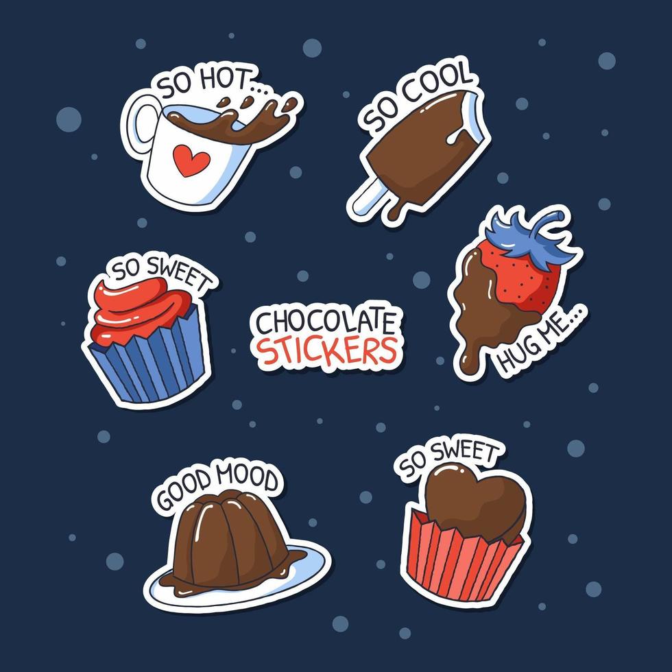 Valentine Chocolate Stickers vector