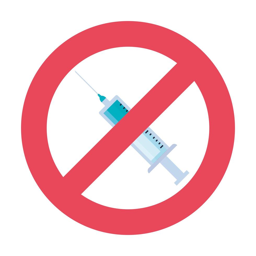 injection vaccine drug with denied symbol vector