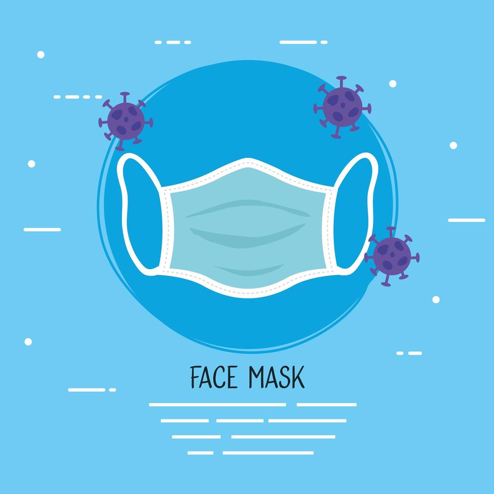 face mask accessory medical with covid19 particles vector