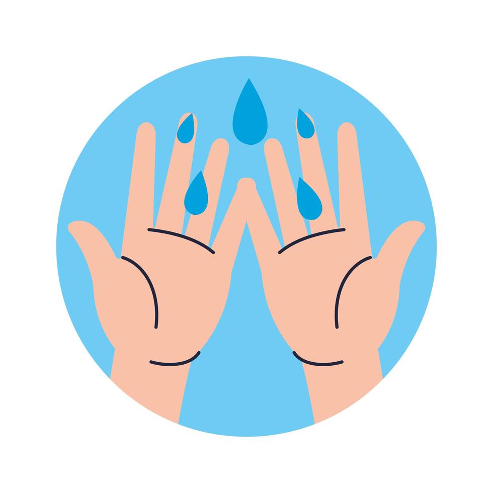 Lavarse las manos limpieza icono aislado vector