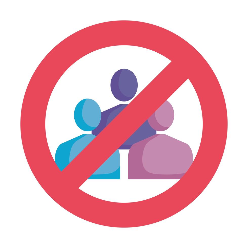 avoid crowds signal isolated icon vector