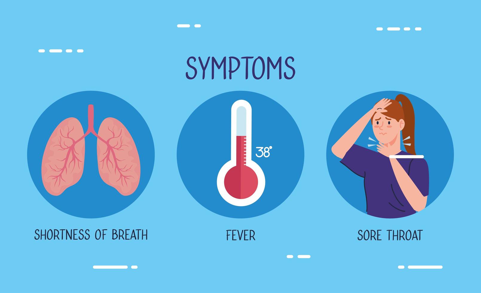 mujer enferma con termómetro y pulmones vector