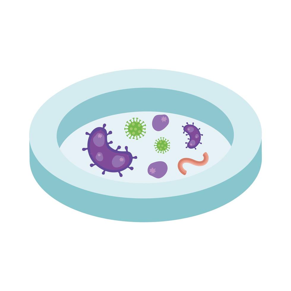 particles covid 19 and microorganisms isolated icon vector