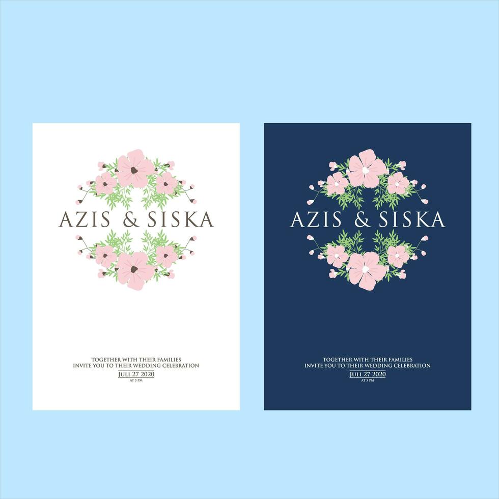 Floral invitation templates for weddings vector