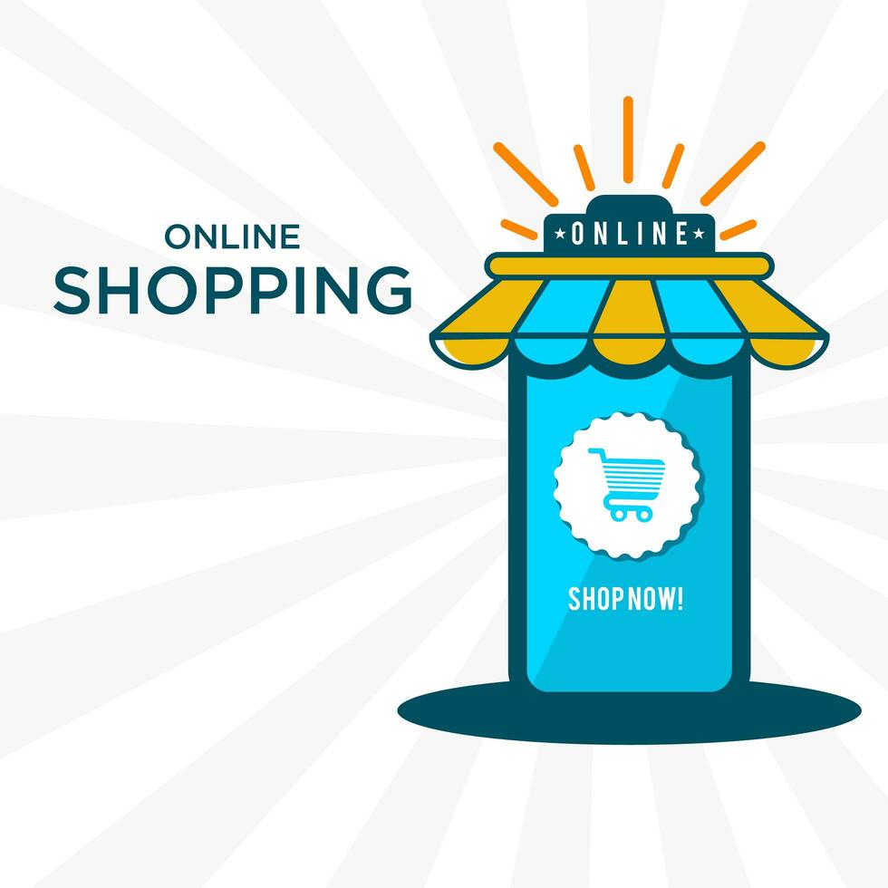 Online shopping banner template vector