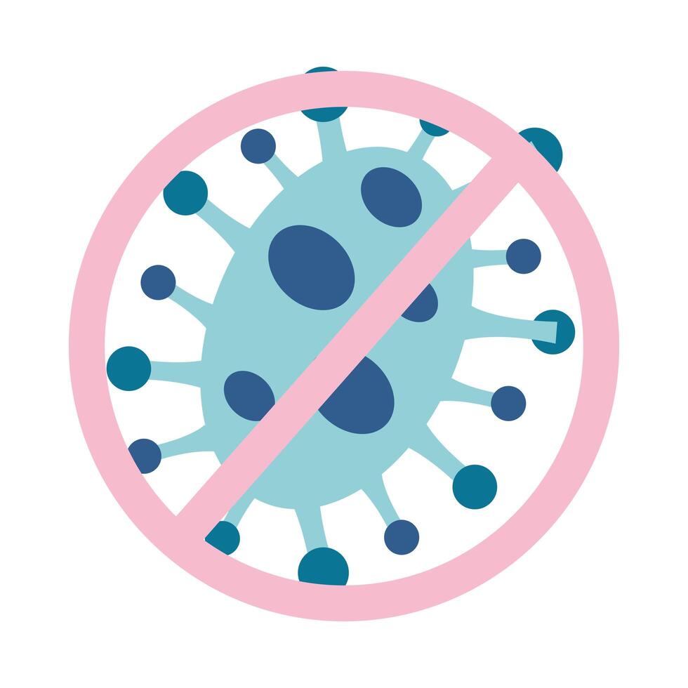 stop covid19 pandemic particle isolated icon vector