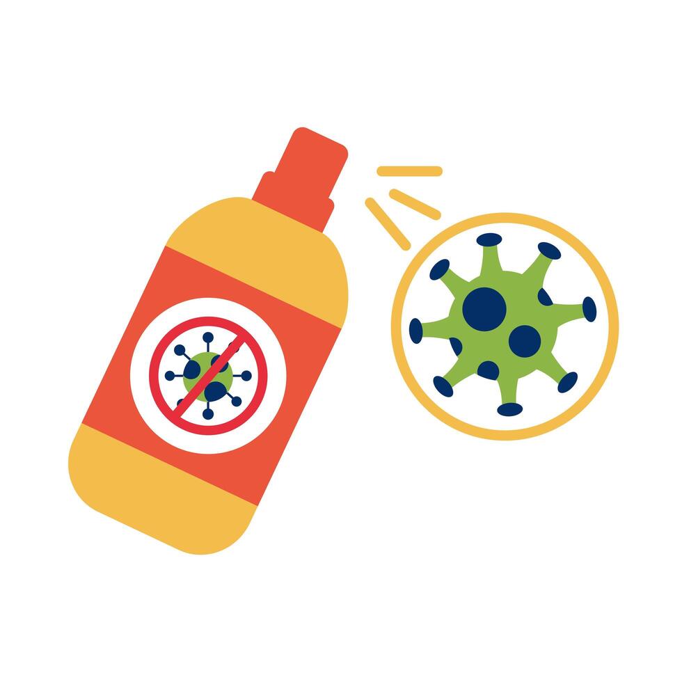 soap bottle with covid19 isolated icon vector