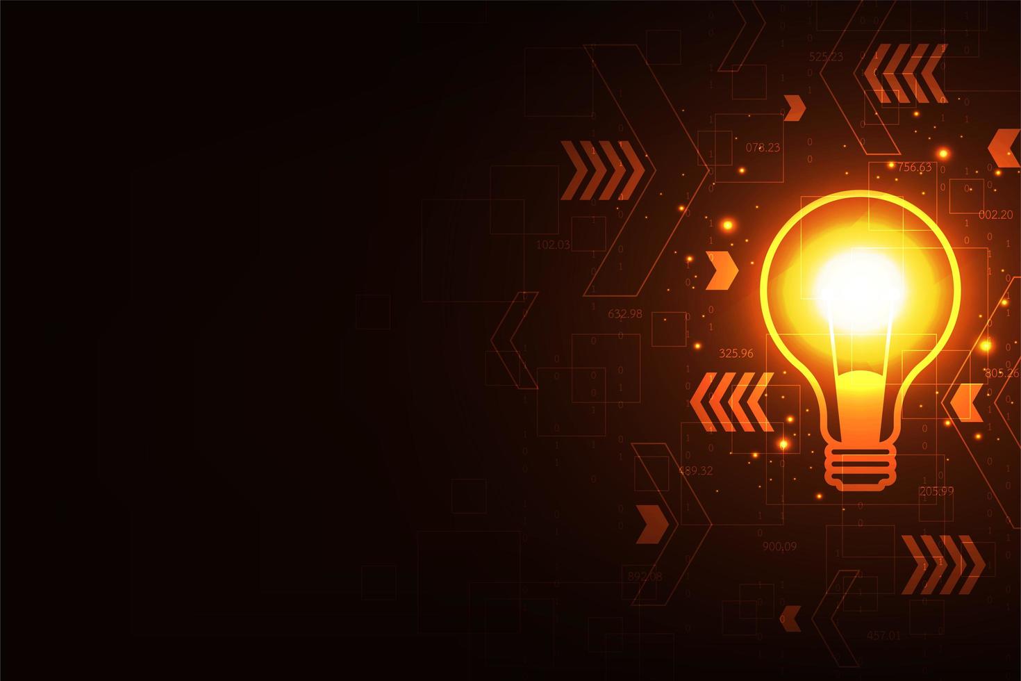 Technology background light bulb vector in creative style