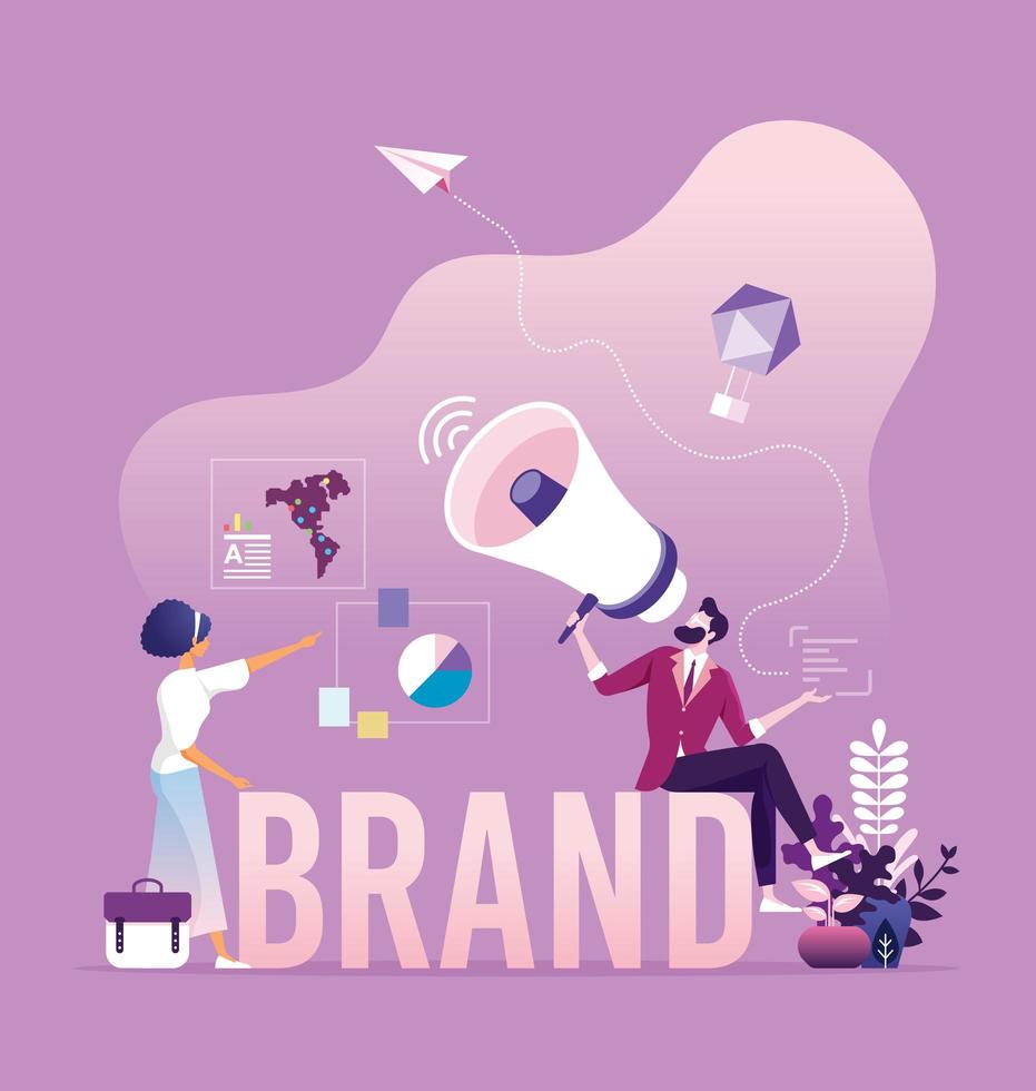 Brand awareness campaign - Business branding and marketing concept vector