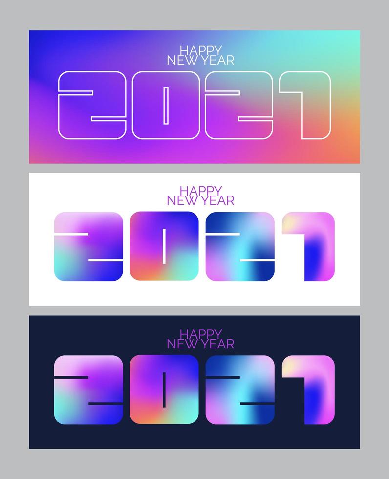 2021 New Year banner. 3d bright colors. Minimal cover design. Template Layout flyers, greeting cards, brochures. Vector. vector