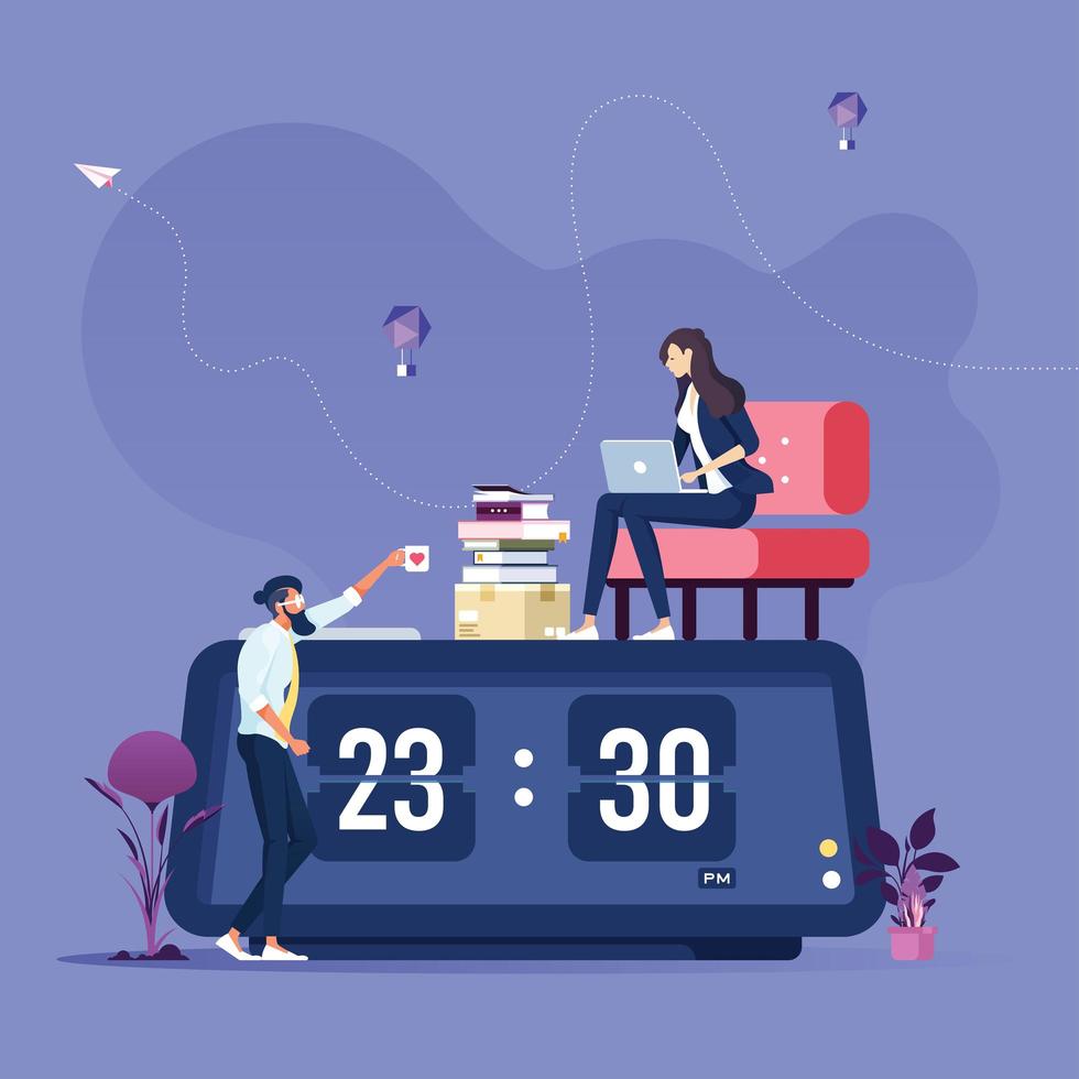 Business team hard work vector concept