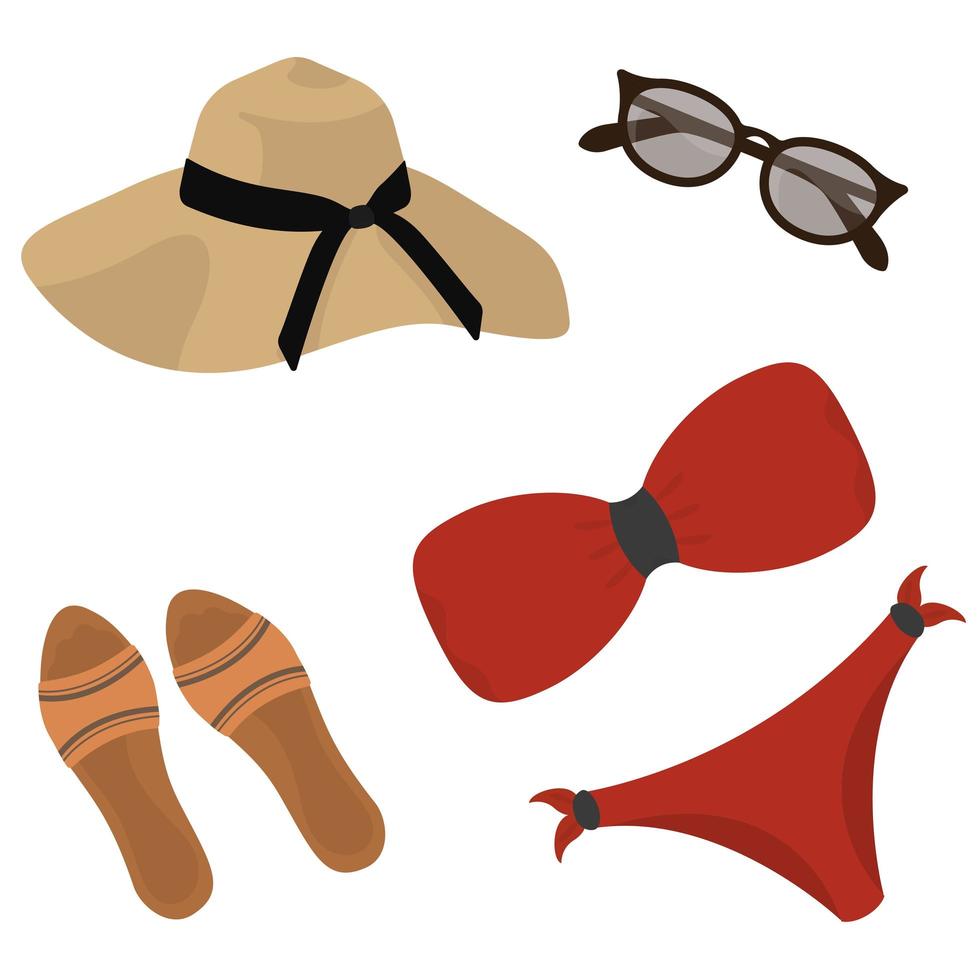 conjunto de playa para mujeres. vector