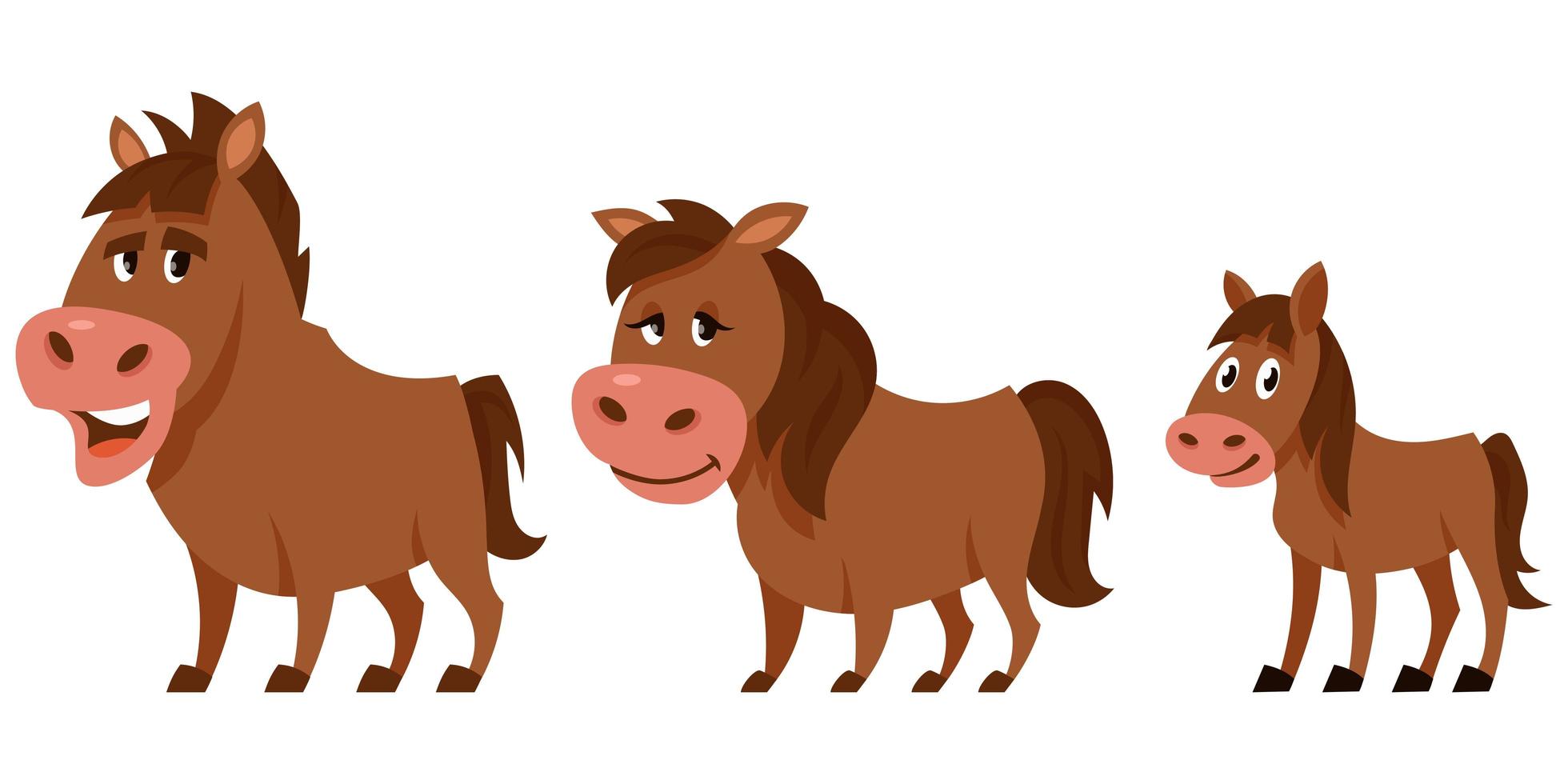 familia de caballos en estilo de dibujos animados. 1881555 Vector en Vecteezy familia de caballos en estilo de dibujos animados. 1881555 Vector en Vecteezy