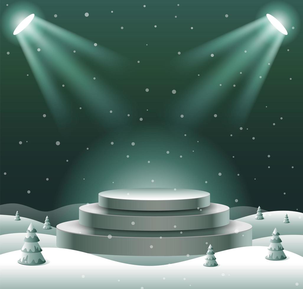 Abstract Podium Mock up, Show product Display, Christmas, Happy New Year, Vector Illustration.