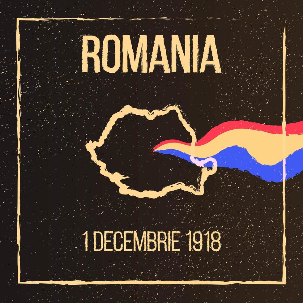 Vintage background about romanian union day. vector