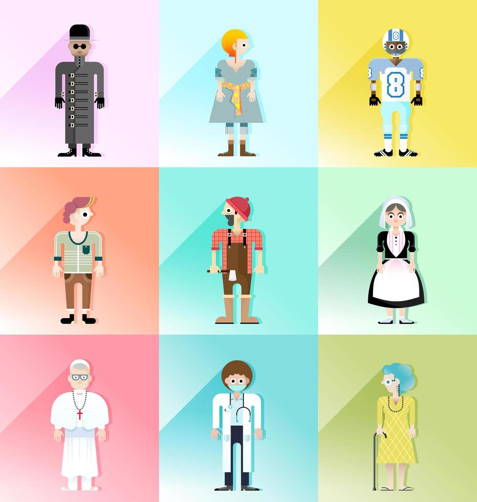 conjunto de vectores de avatar de personas