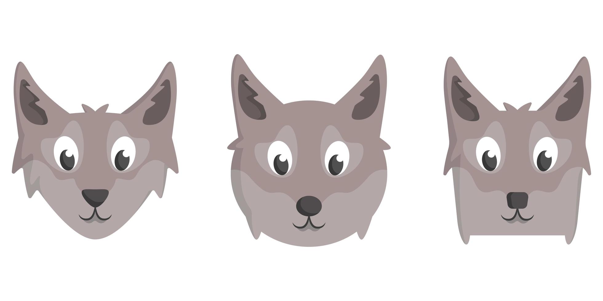 Set Of Cartoon Wolves 1881646 Vector Art At Vecteezy