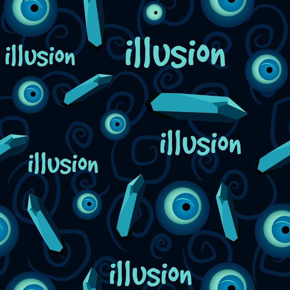 Turkish eye and precious stones seamless pattern on a blue background. vector