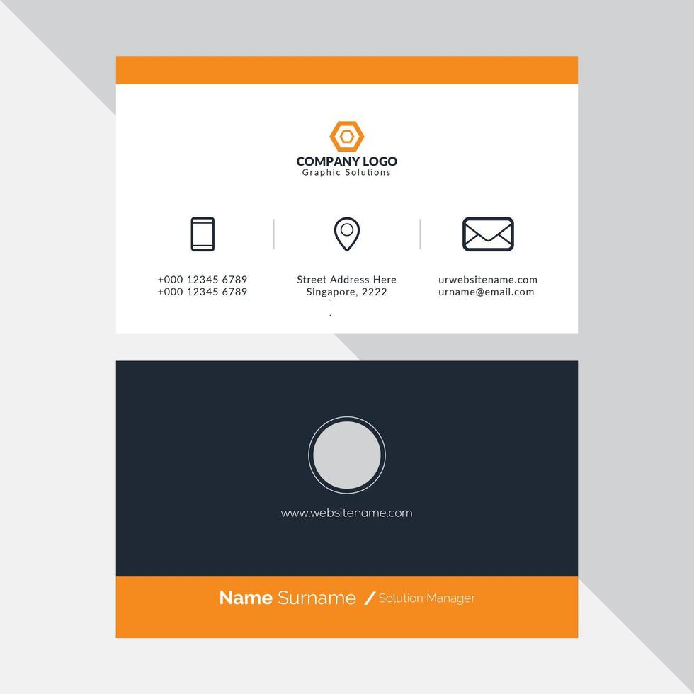Clean professional business card template vector