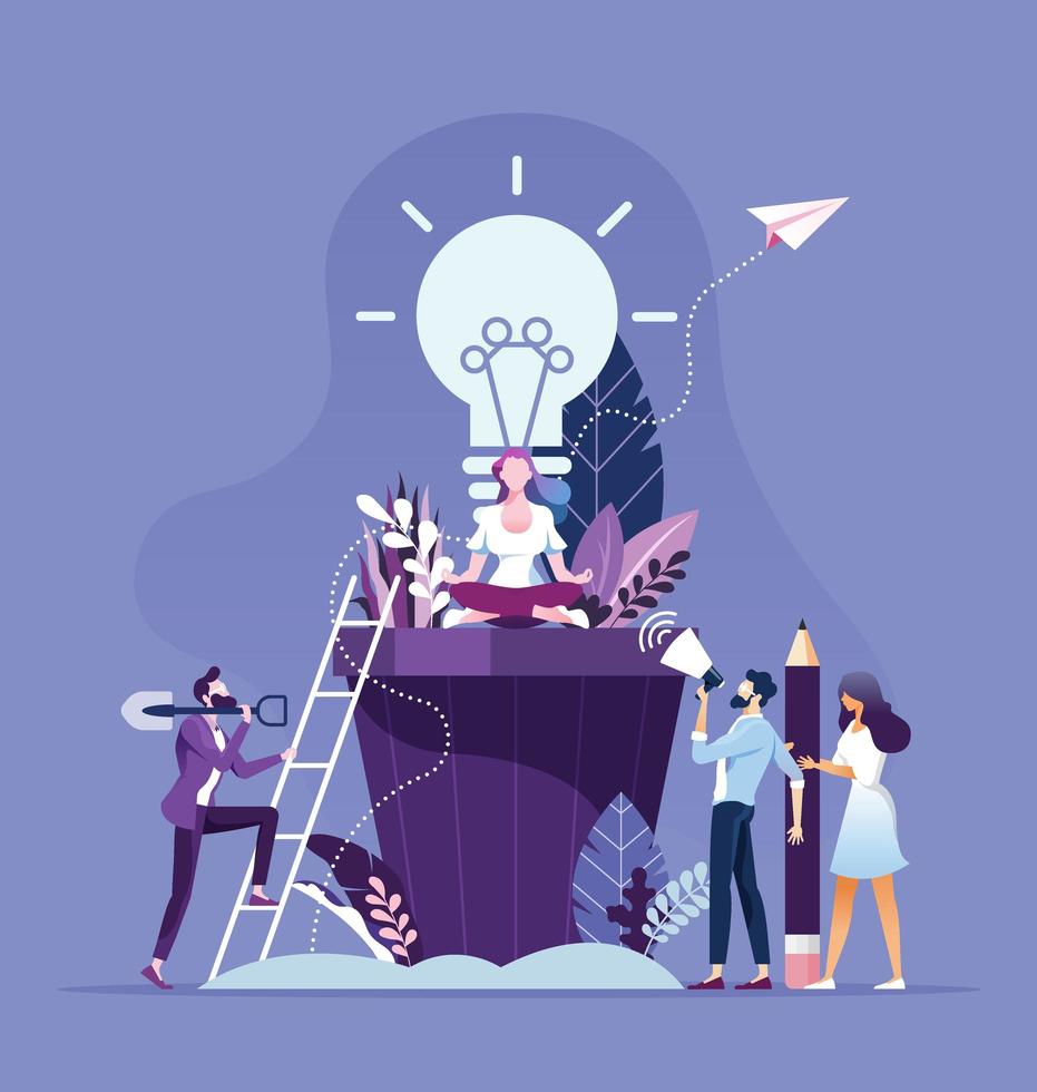 Business people brainstorming and creative idea concept vector