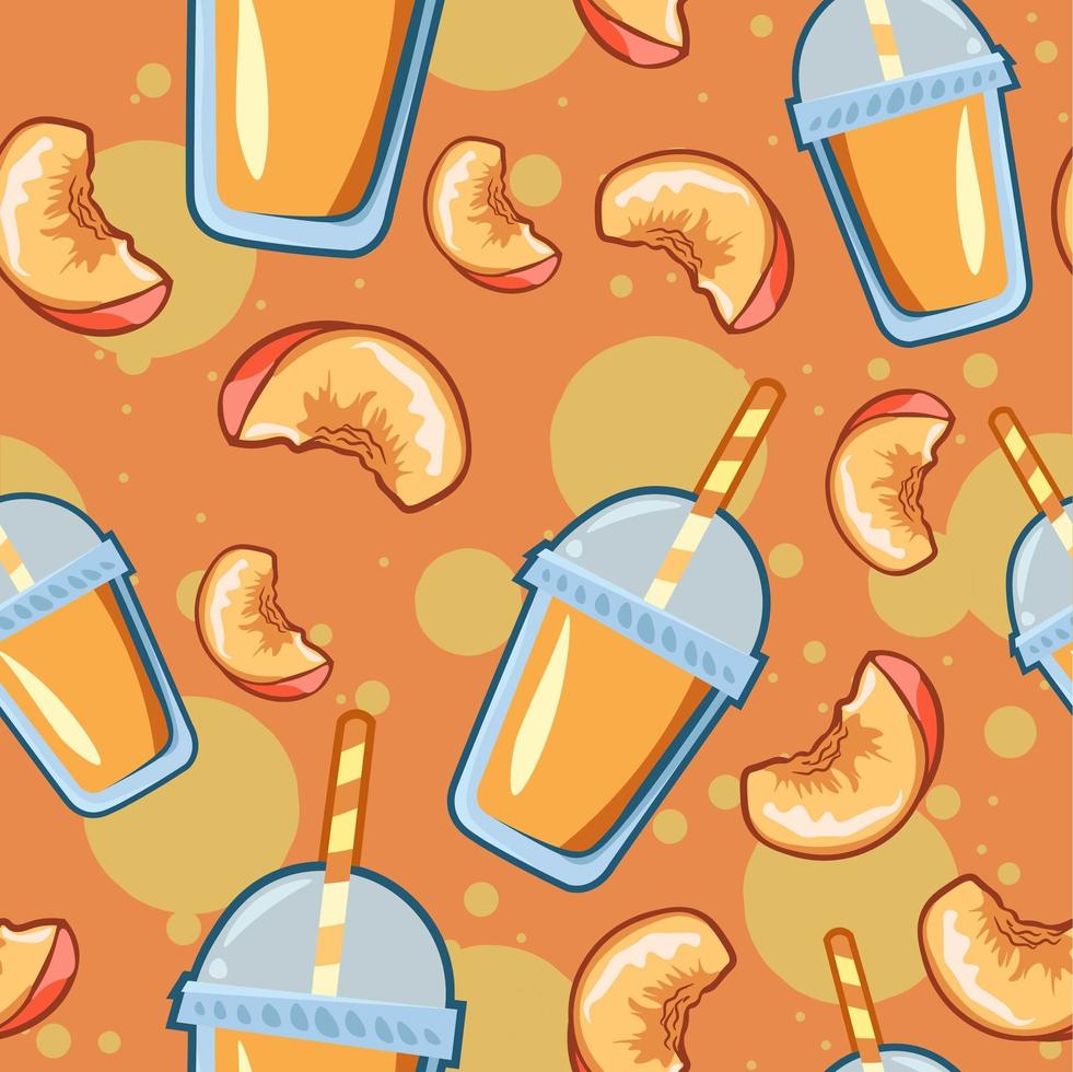 fondo repetitivo de verano con bebida de fruta fresca vector