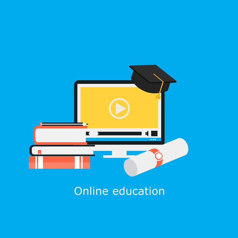 Online classes, virtual classroom concept vector