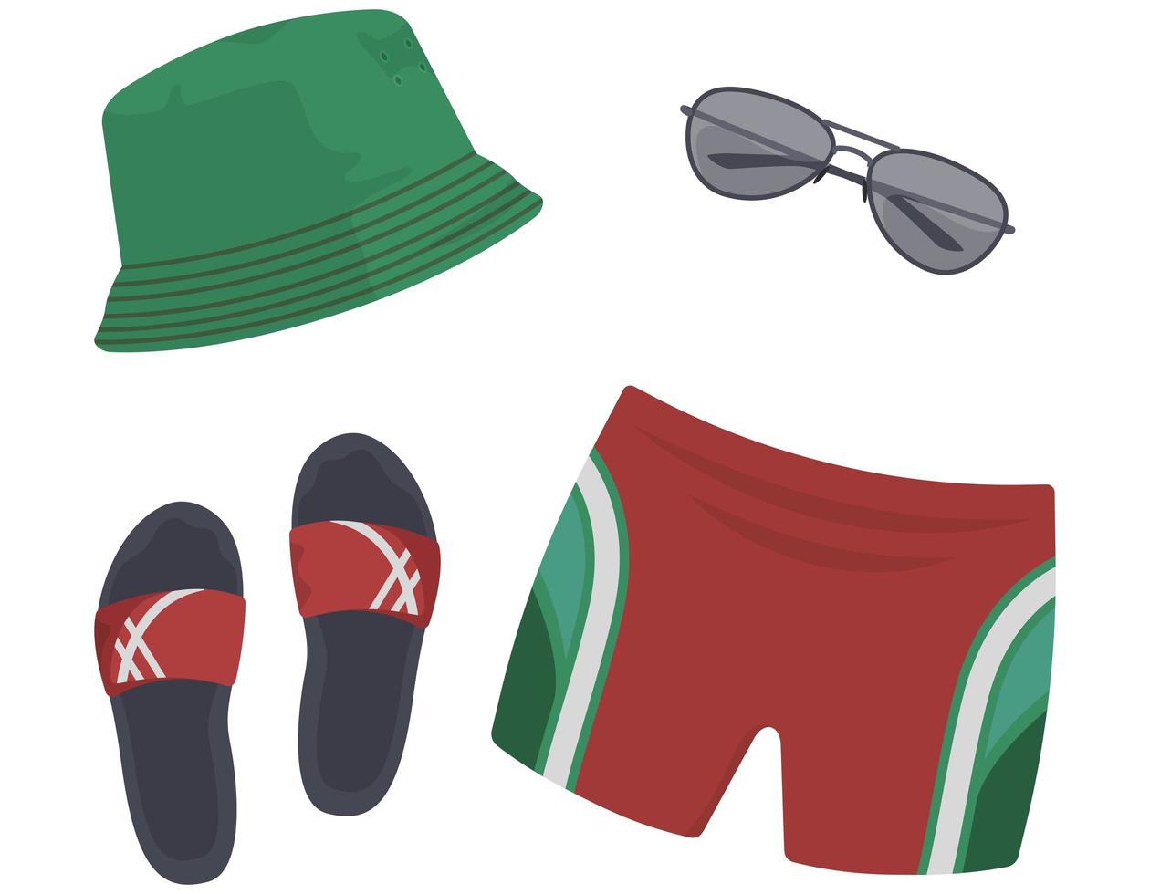 colección de playa para hombre. vector