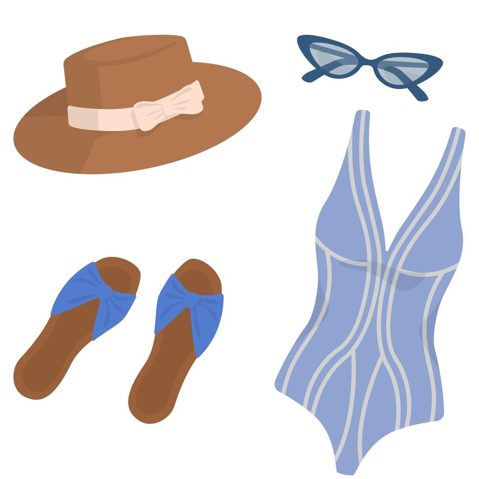 colección de playa para mujer. vector