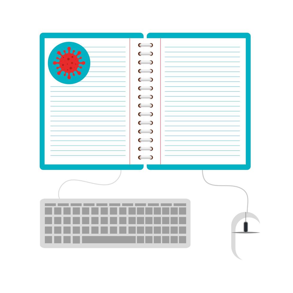 online education by covid 19 isolated icon vector