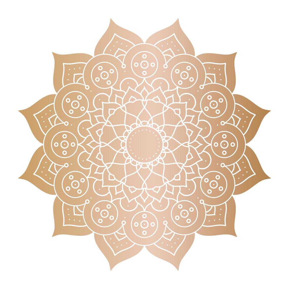 decorative floral golden mandala vector