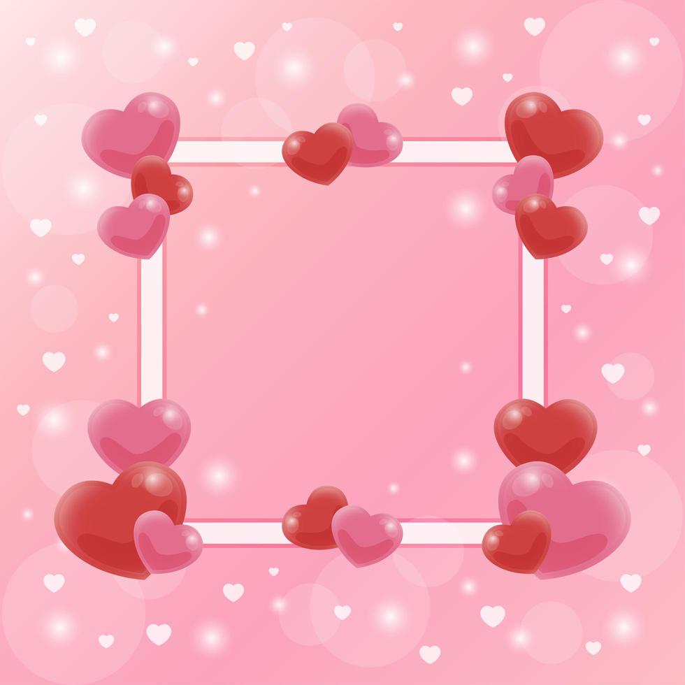 Elegant Soft Pink and Red Heart Valentine Background vector