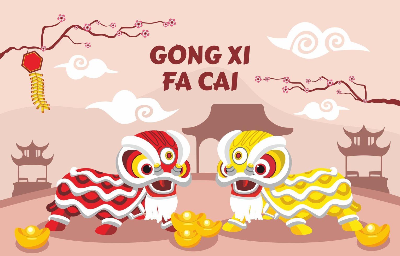Gong Xi Fa Cai Various Chinese Elements 1882505 Vector Art at Vecteezy