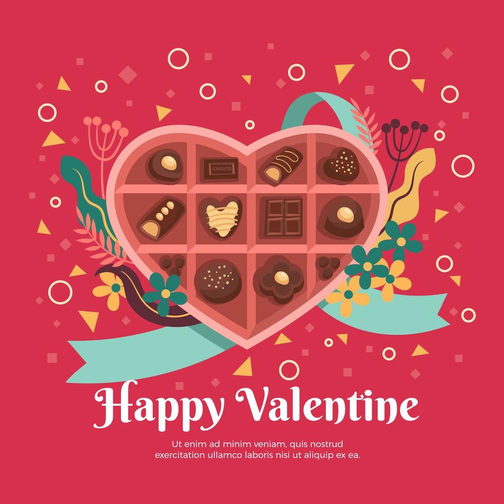 A Box of Valentine Day Chocolate vector