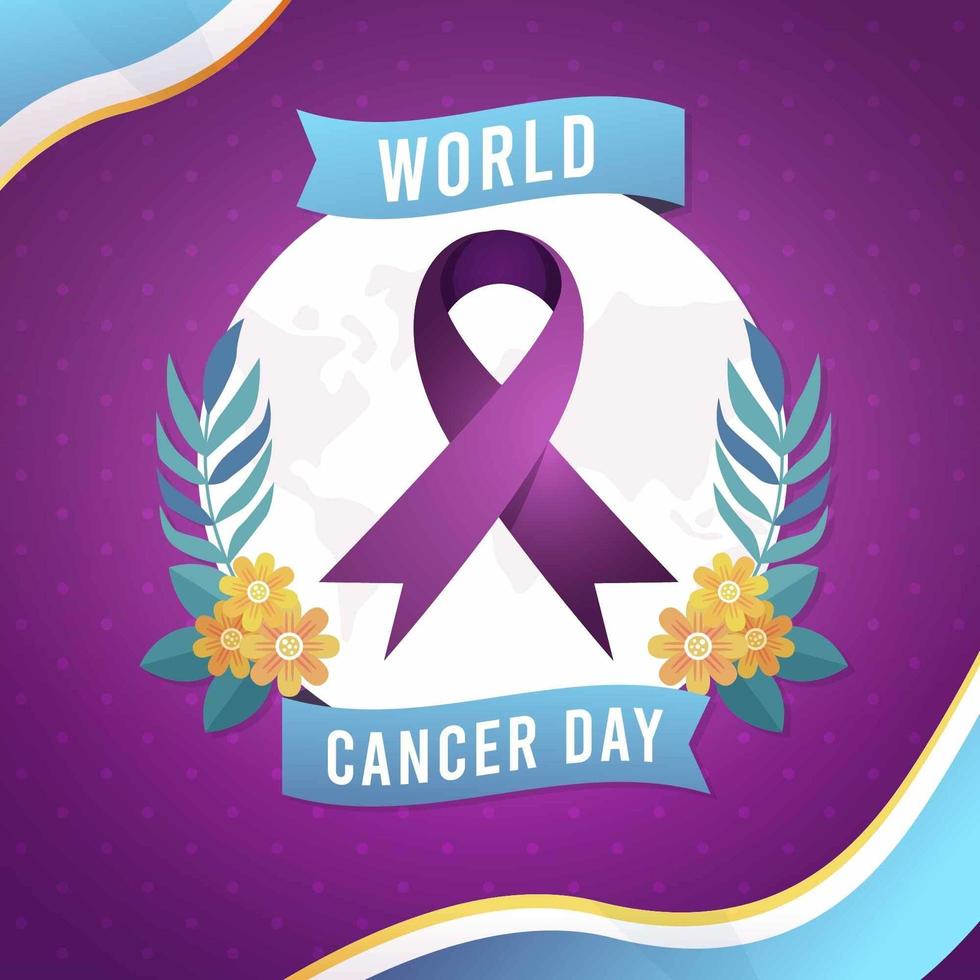 Gradient world cancer day vector