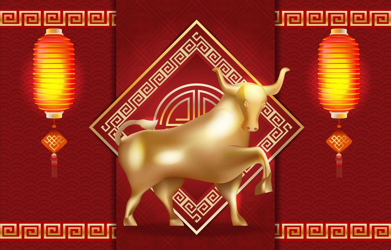 Golden Ox Illustration vector