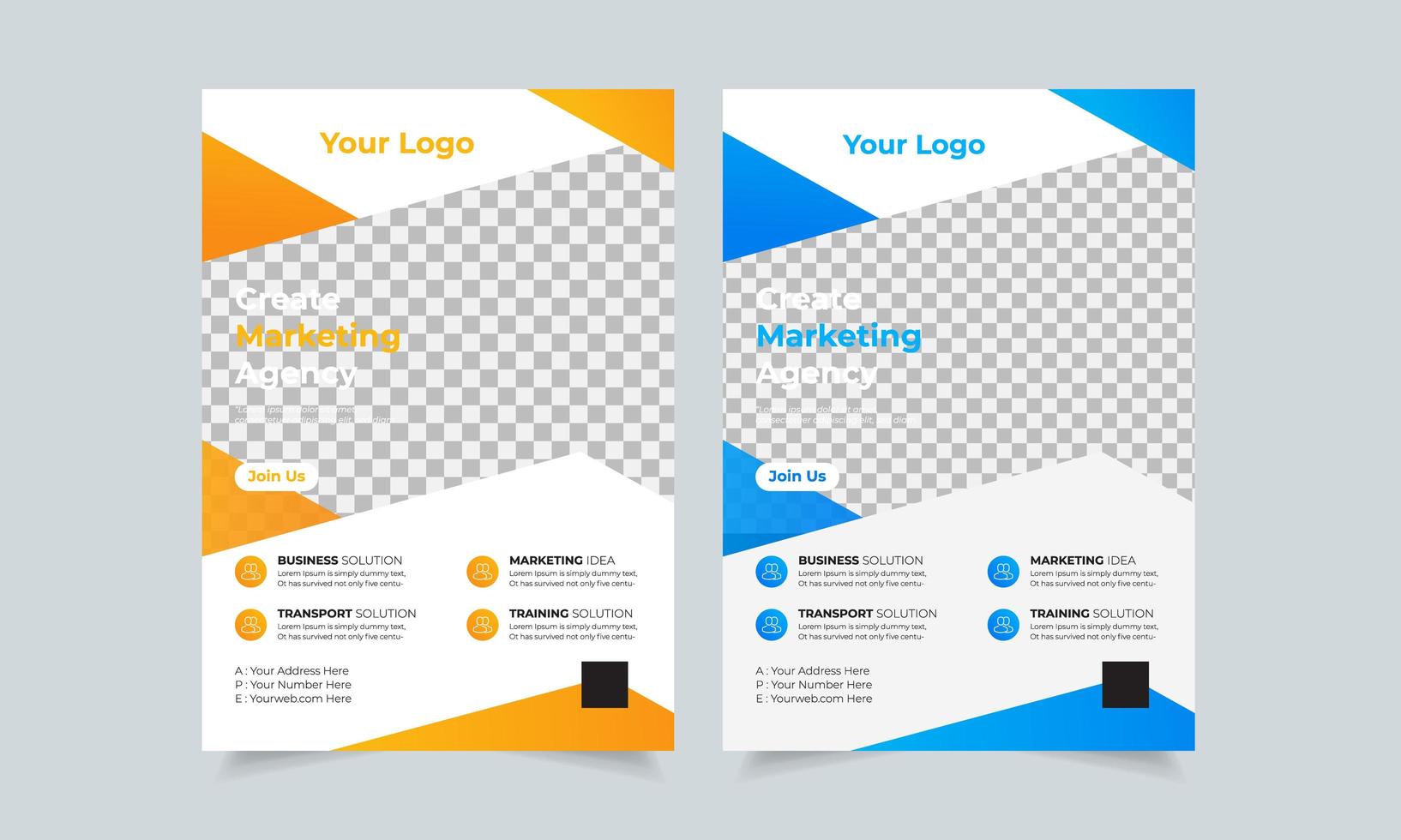 Corporate business flyer design template, creative brochure poster cover, color a4 print ready flyer vector