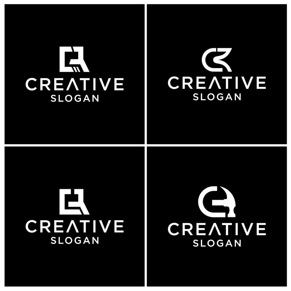 CR logo design template premium vector