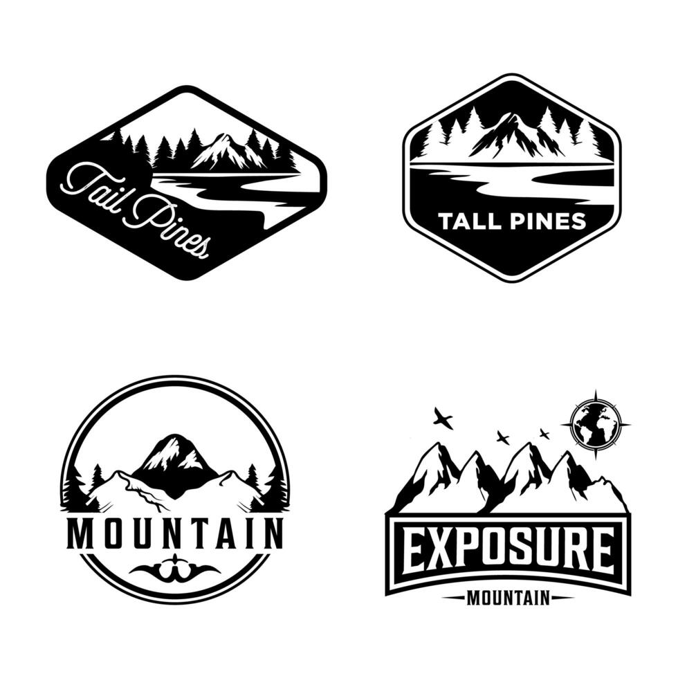 Mount bundle logo designs template premium vector