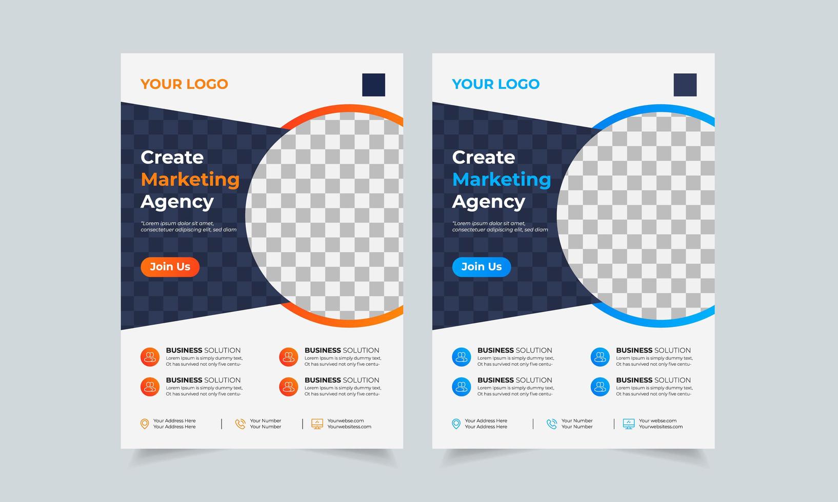 Corporate business flyer design template, creative brochure poster cover, color a4 print ready flyer vector