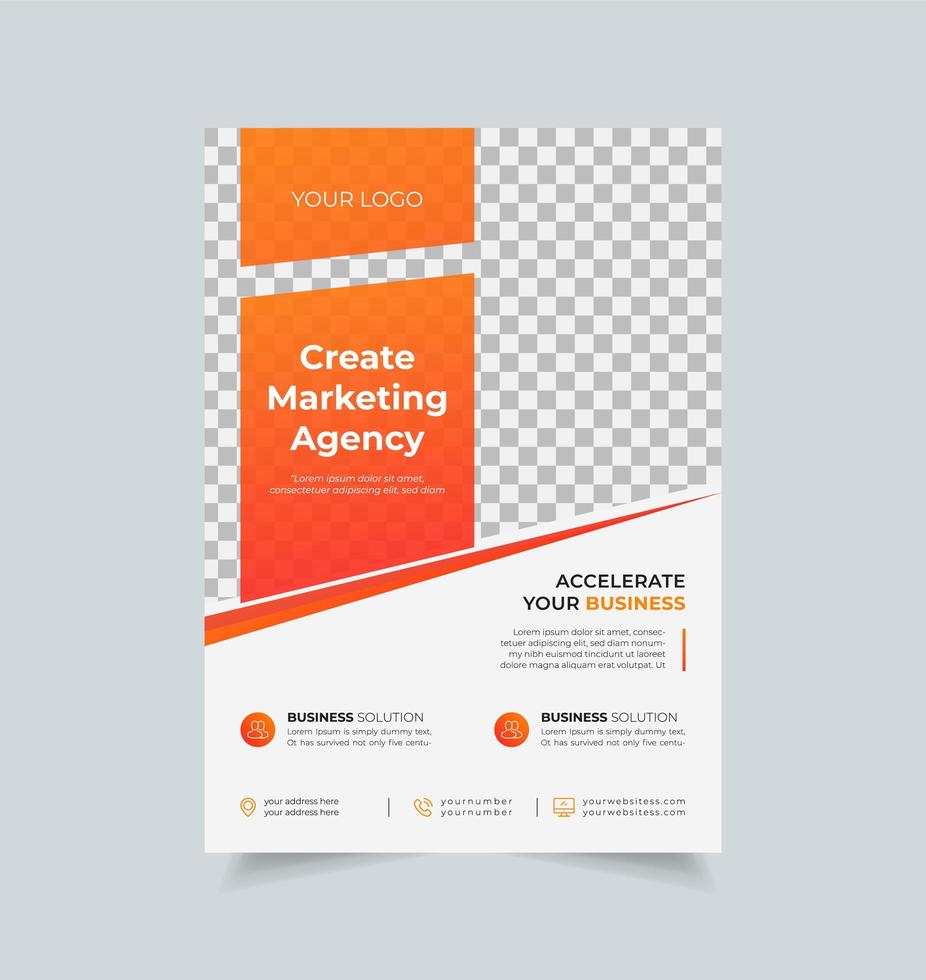 Corporate business flyer design template, creative brochure poster cover, color a4 print ready flyer vector