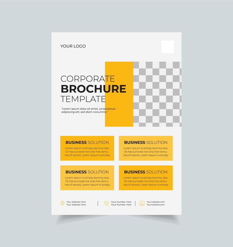 Corporate business flyer design template, creative brochure poster cover, color a4 print ready flyer vector