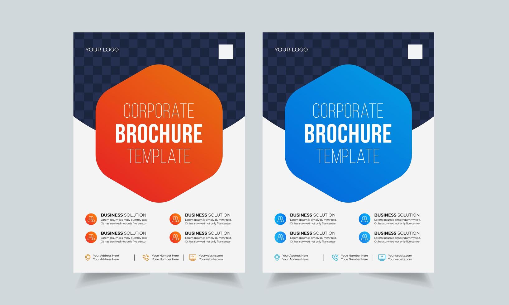 Corporate business flyer design template, creative brochure poster cover, color a4 print ready flyer vector