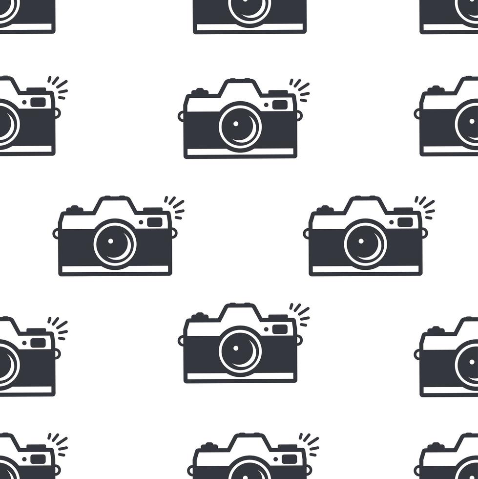 Cartoon camera clicking seamless pattern background vector