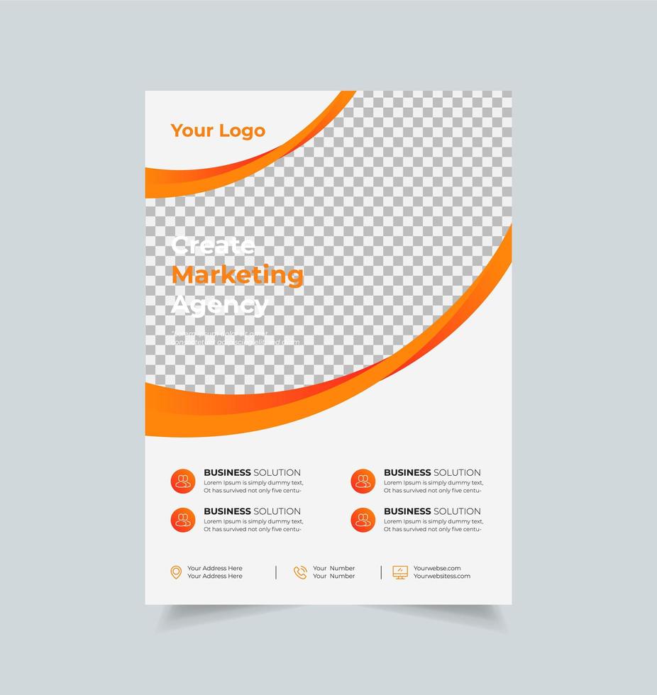 Corporate business flyer design template, creative brochure poster cover, color a4 print ready flyer vector