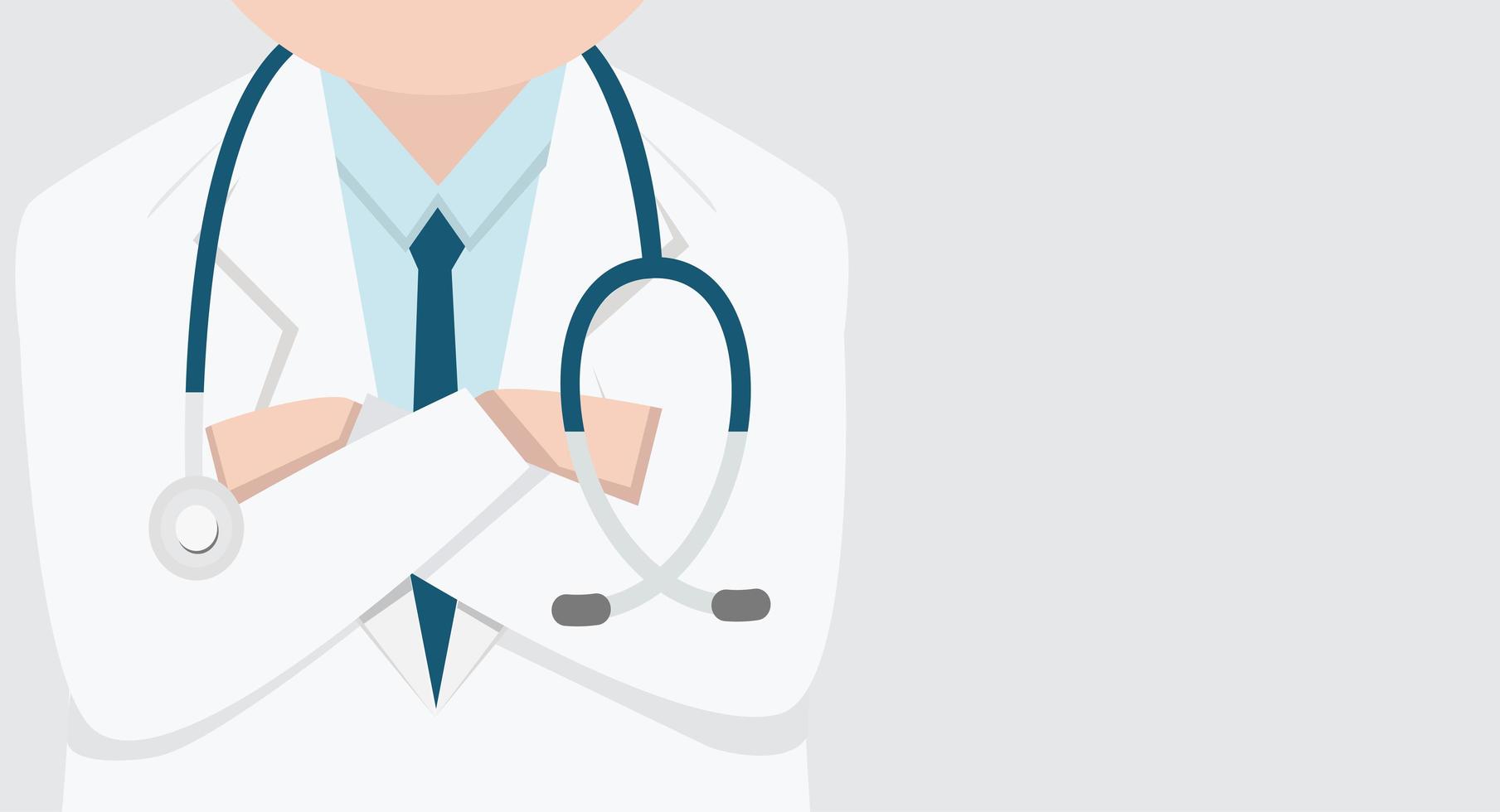 close-up doctor with stethoscope background vector