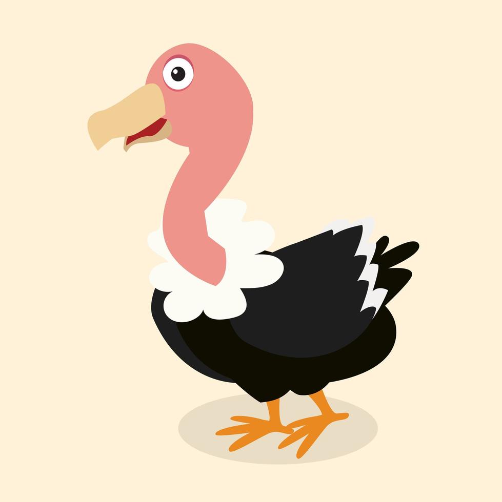 Cute Cartoon Vulture vector